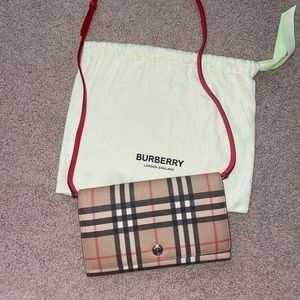 NWOT Burberry wallet with leather strap